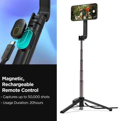 Kup Spigen S571W MagSafe Bluetooth Selfie Stick Tripod Negru - SPN16341 - {ean13} - Sklep Home Screen