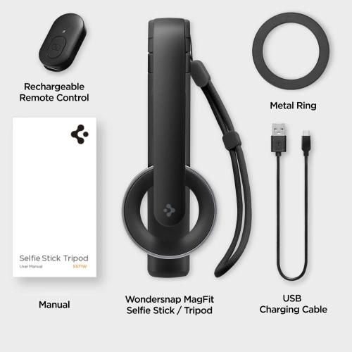 Kup Spigen S571W MagSafe Bluetooth Selfie Stick Tripod Negru - SPN16341 - {ean13} - Sklep Home Screen