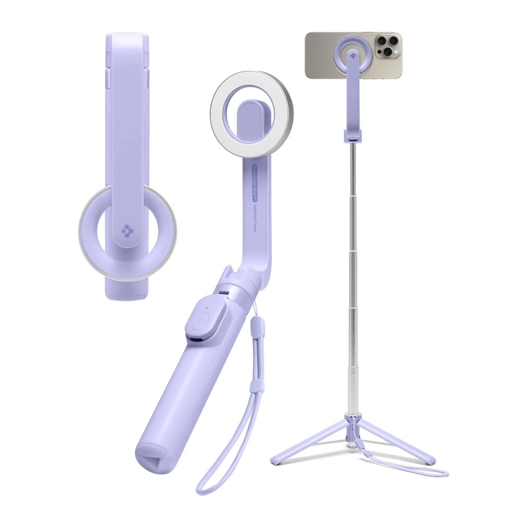 Kijek selfie Spigen S571W MagSafe Bluetooth Selfie Stick Tripod Lavender - Fotografia i filmowanie - Spigen