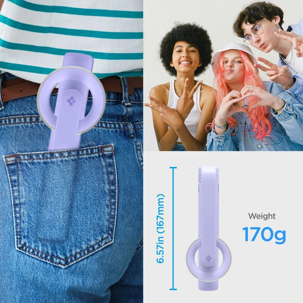 Kijek selfie Spigen S571W MagSafe Bluetooth Selfie Stick Tripod Lavender - Fotografia i filmowanie - Spigen