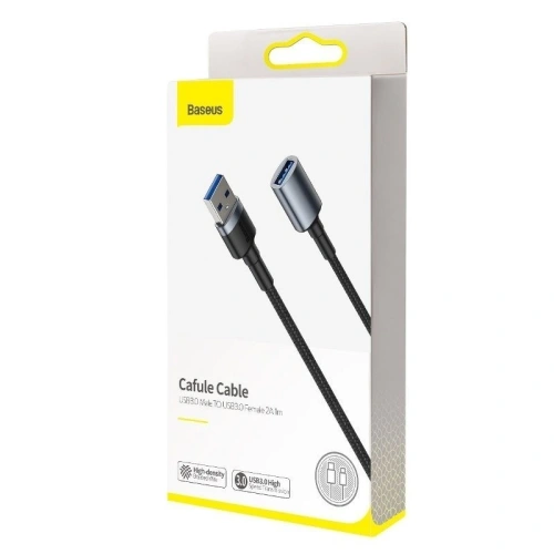 Kup Cablu prelungitor USB 3.0 Baseus Cafule, 2A, 1m (negru-gri) - BSU973BLKGRY - {ean13} - Sklep Home Screen