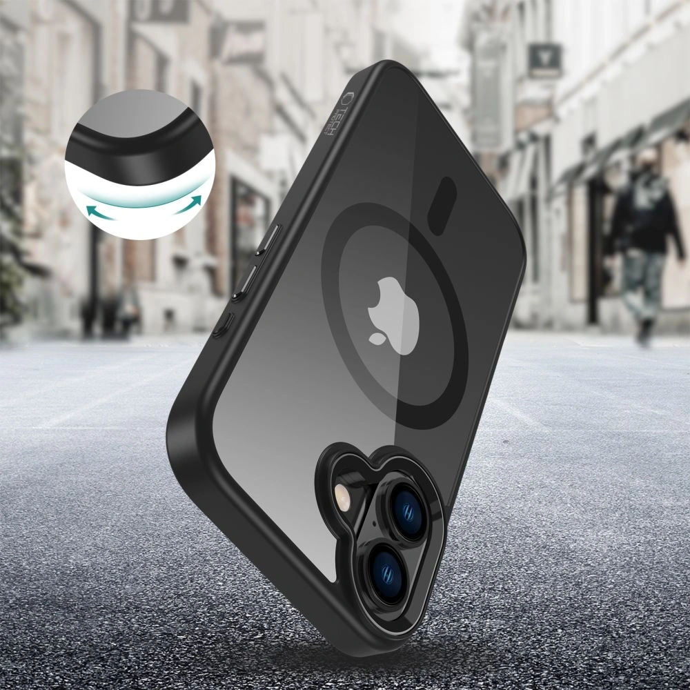 Etui Tech-Protect Magmat MagSafe Apple iPhone 16 Black/Clear - iPhone 16 - Tech-Protect