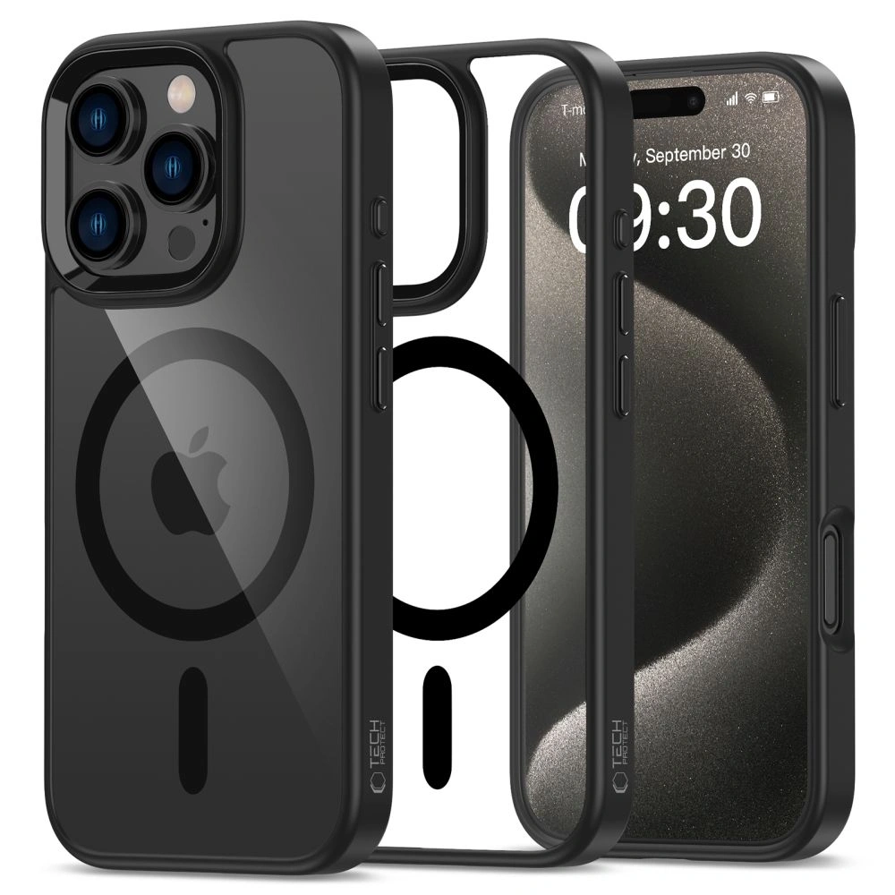 Etui Tech-Protect Magmat MagSafe Apple iPhone 16 Pro Black/Clear - iPhone 16 Pro - Tech-Protect