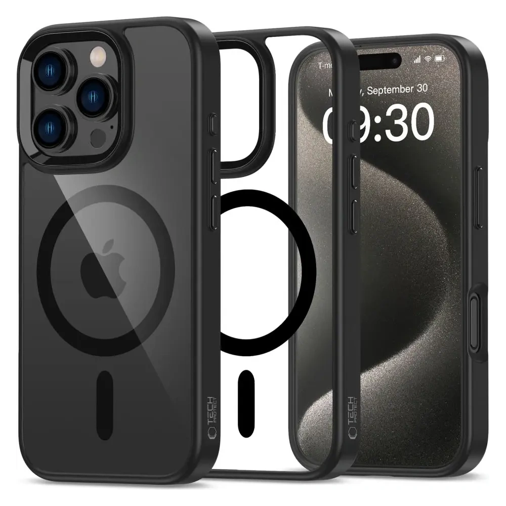 Etui Tech-Protect Magmat MagSafe Apple iPhone 16 Pro Max Black/Clear - iPhone 16 Pro Max - Tech-Protect