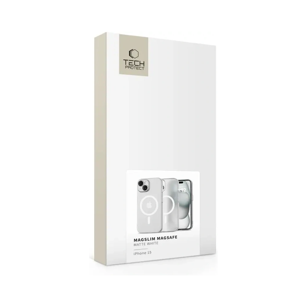 Etui Tech-Protect Magslim MagSafe Apple iPhone 15 Matte/White - iPhone 15 - Tech-Protect