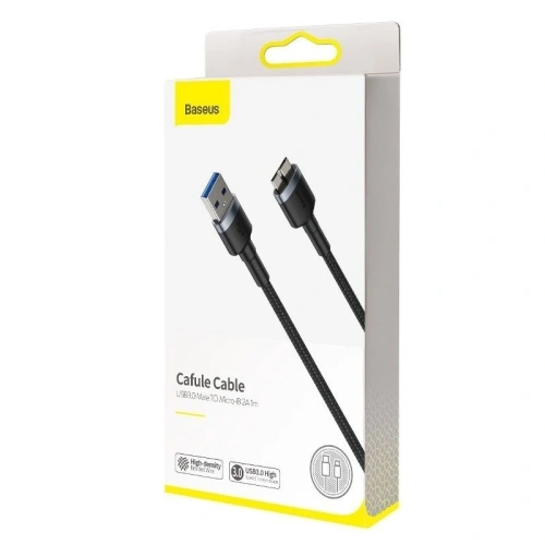 Kup Kabel USB 3.0 do micro USB 3.0 Baseus Cafule, 2A, 1m (černá-šedá) - BSU975BLKGRY - {ean13} - Sklep Home Screen