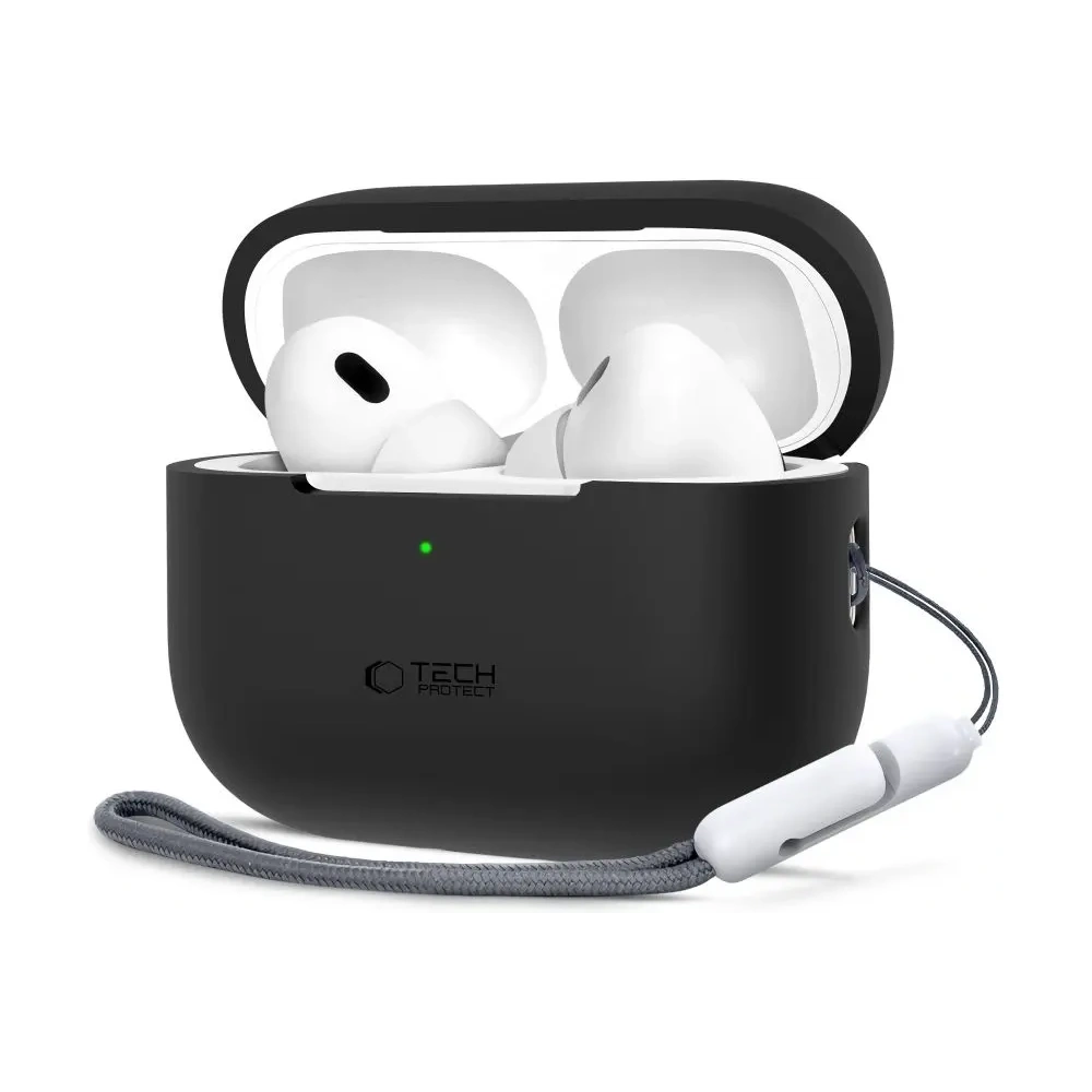 Etui Tech-Protect Silicone Apple Airpods Pro 1 / 2 Black - AirPods Pro (2. generacji) - Tech-Protect