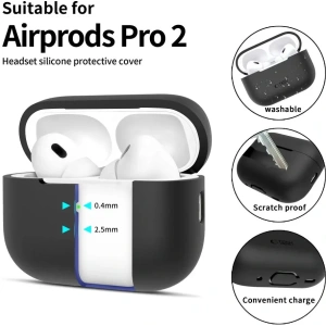 Buy Tech-Protect Silicone Apple Airpods Pro 1 / 2 Black - THP3124 - {ean13} - Home Screen Store Europe