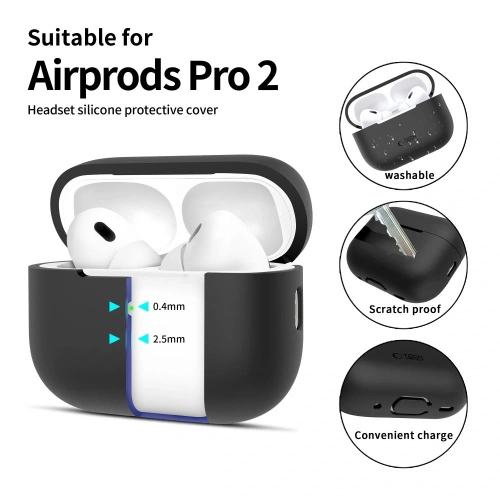 Kup Etui Tech-Protect Silicone Apple Airpods Pro 1 / 2 Black - THP3124 - {ean13} - Sklep Home Screen