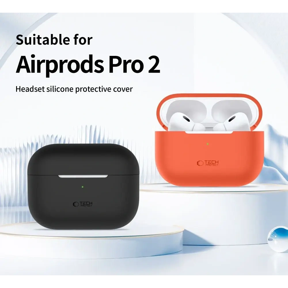 Etui Tech-Protect Silicone Apple Airpods Pro 1 / 2 Black - AirPods Pro (2. generacji) - Tech-Protect
