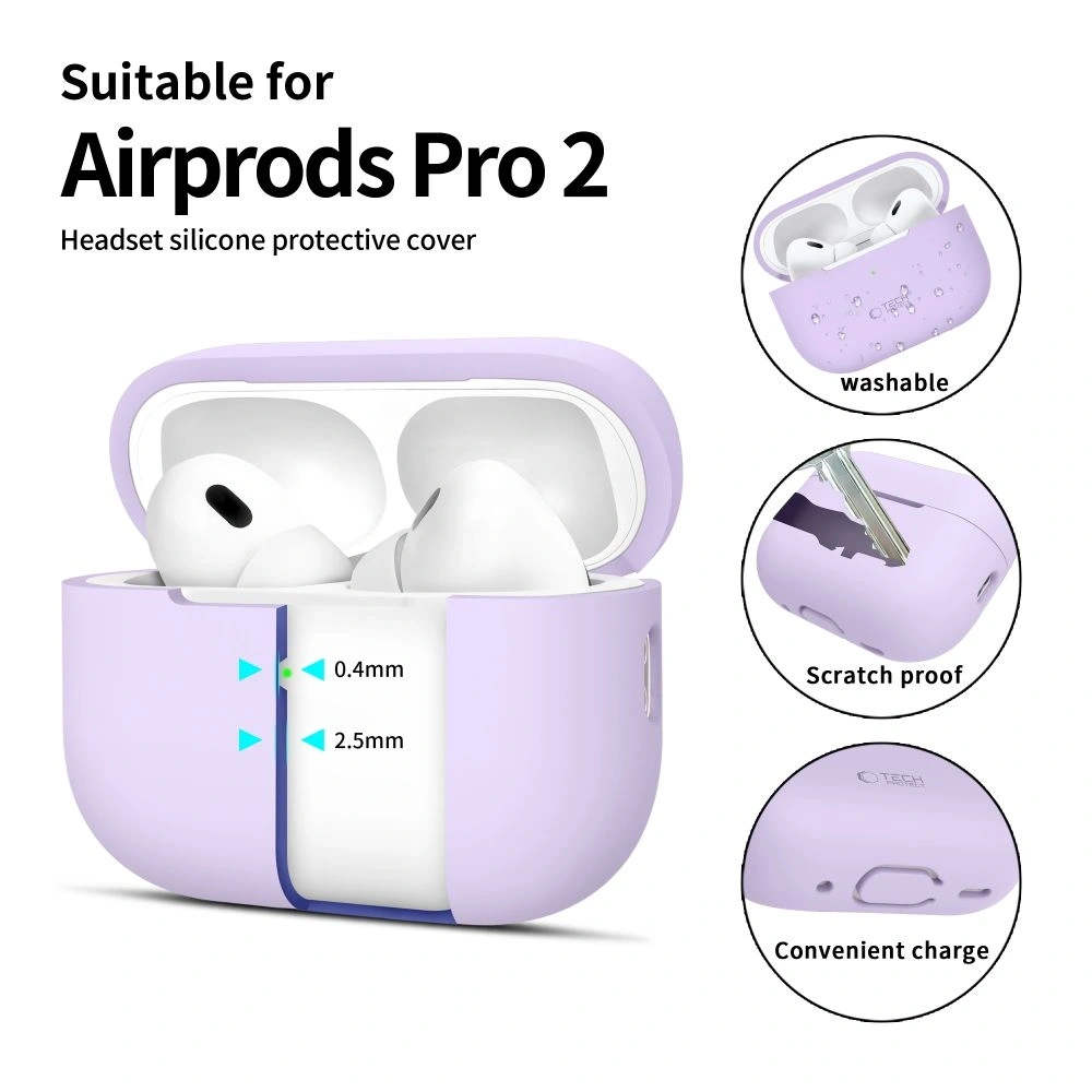 Etui Tech-Protect Silicone Apple Airpods Pro 1 / 2 Lavender - AirPods Pro (2. generacji) - Tech-Protect