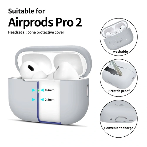 Kup Etui Tech-Protect Silicone Apple Airpods Pro 1 / 2 Crayon Grey - THP3126 - {ean13} - Sklep Home Screen