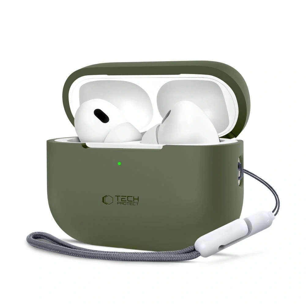 Etui Tech-Protect Silicone Apple Airpods Pro 1 / 2 Olive Green - AirPods Pro (2. generacji) - Tech-Protect
