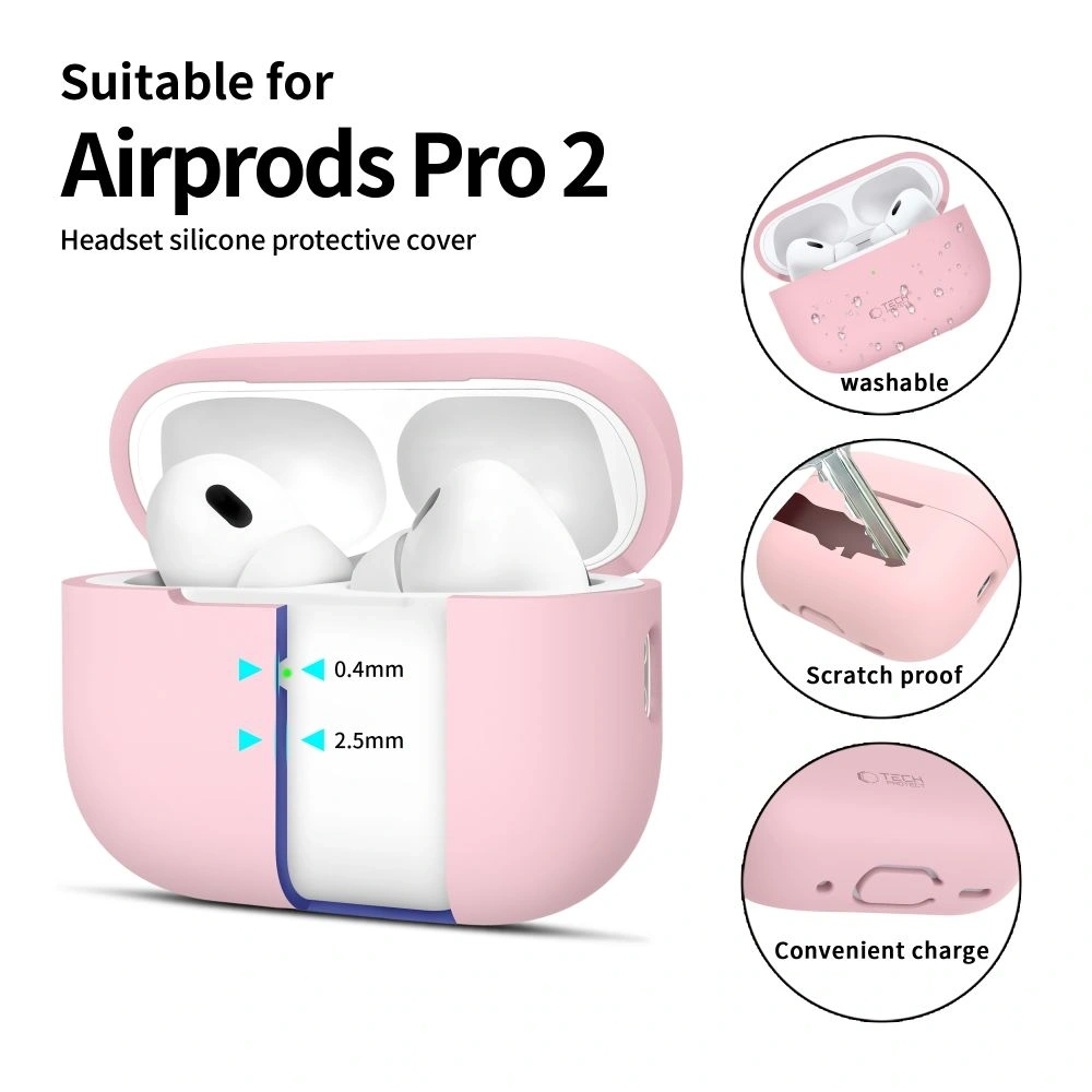 Etui Tech-Protect Silicone Apple Airpods Pro 1 / 2 Dusty Pink - AirPods Pro (2. generacji) - Tech-Protect