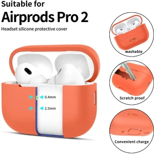 Buy Tech-Protect Silicone Apple Airpods Pro 1 / 2 Neon Orange - THP3130 - {ean13} - Home Screen Store Europe