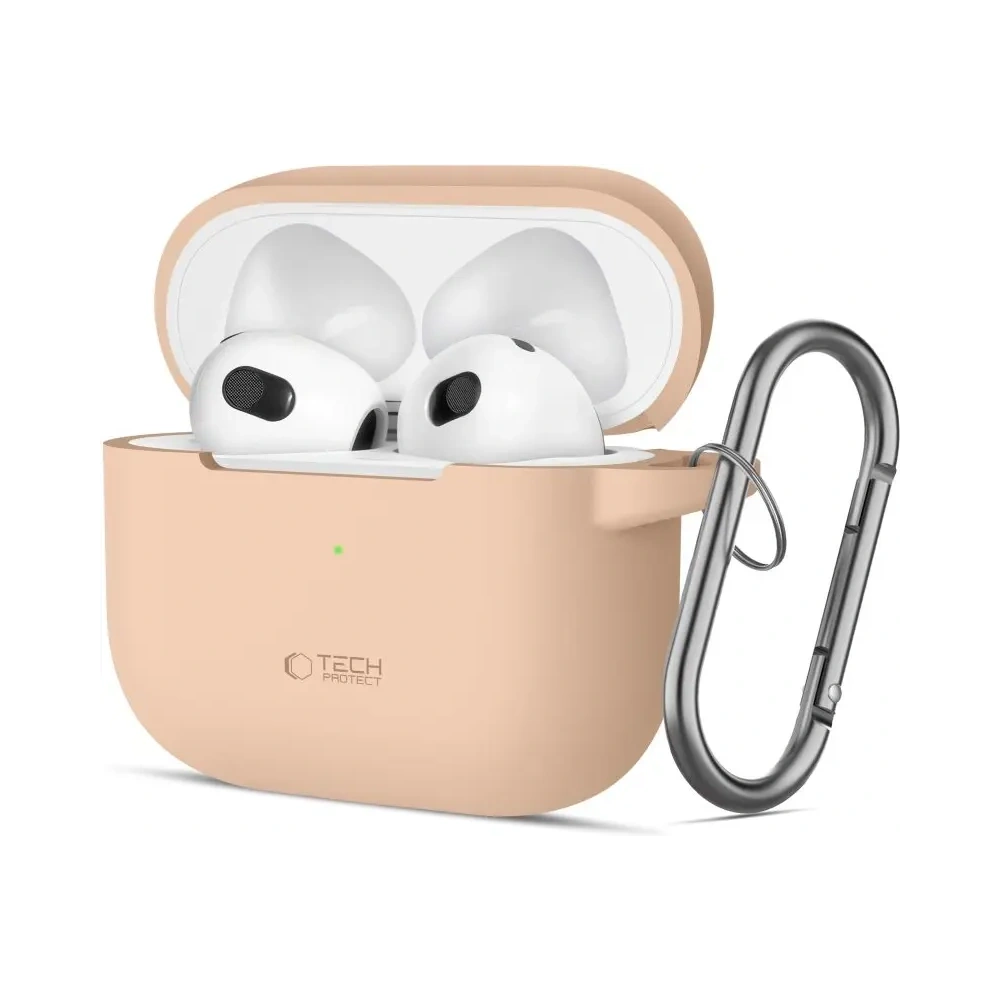 Etui Tech-Protect Silicone Hook Apple Airpods 3 Caffe Latte - AirPods (3. generacji) - Tech-Protect