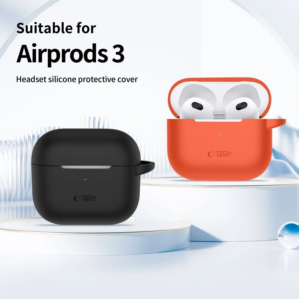 Etui Tech-Protect Silicone Hook Apple Airpods 3 Black - AirPods (3. generacji) - Tech-Protect