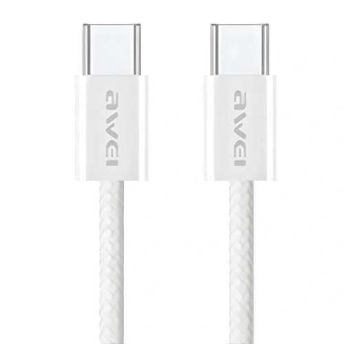Kup Cablu AWEI CL-219T USB-C / USB-C 60W 1m compatibil cu iPhone 15 alb - AWEI219 - {ean13} - Sklep Home Screen