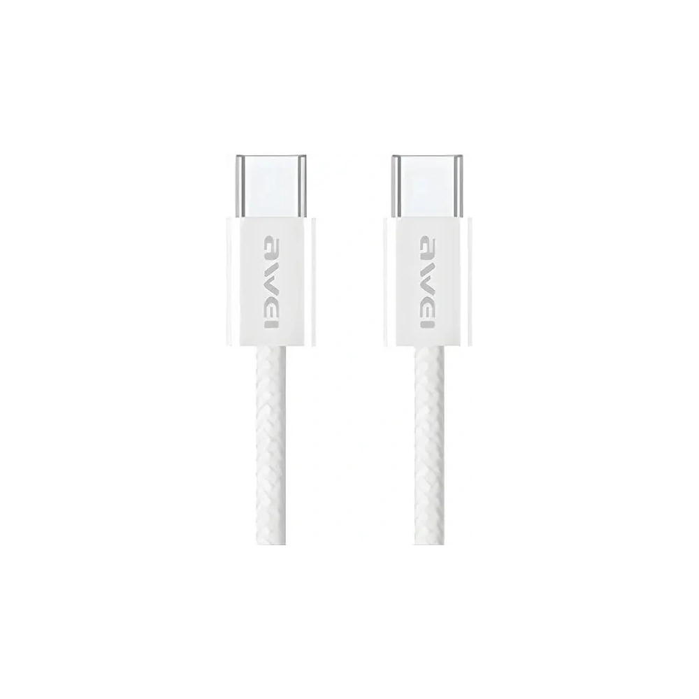 Kabel AWEI CL-219T USB-C / USB-C 60W 1m kompatybilny z iPhone 15 biały - USB-C - USB-C - Awei
