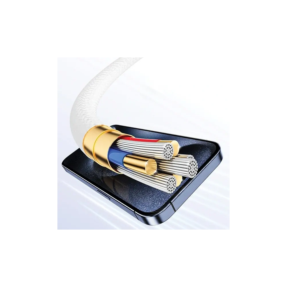 Kabel AWEI CL-219T USB-C / USB-C 60W 1m kompatybilny z iPhone 15 biały - USB-C - USB-C - Awei