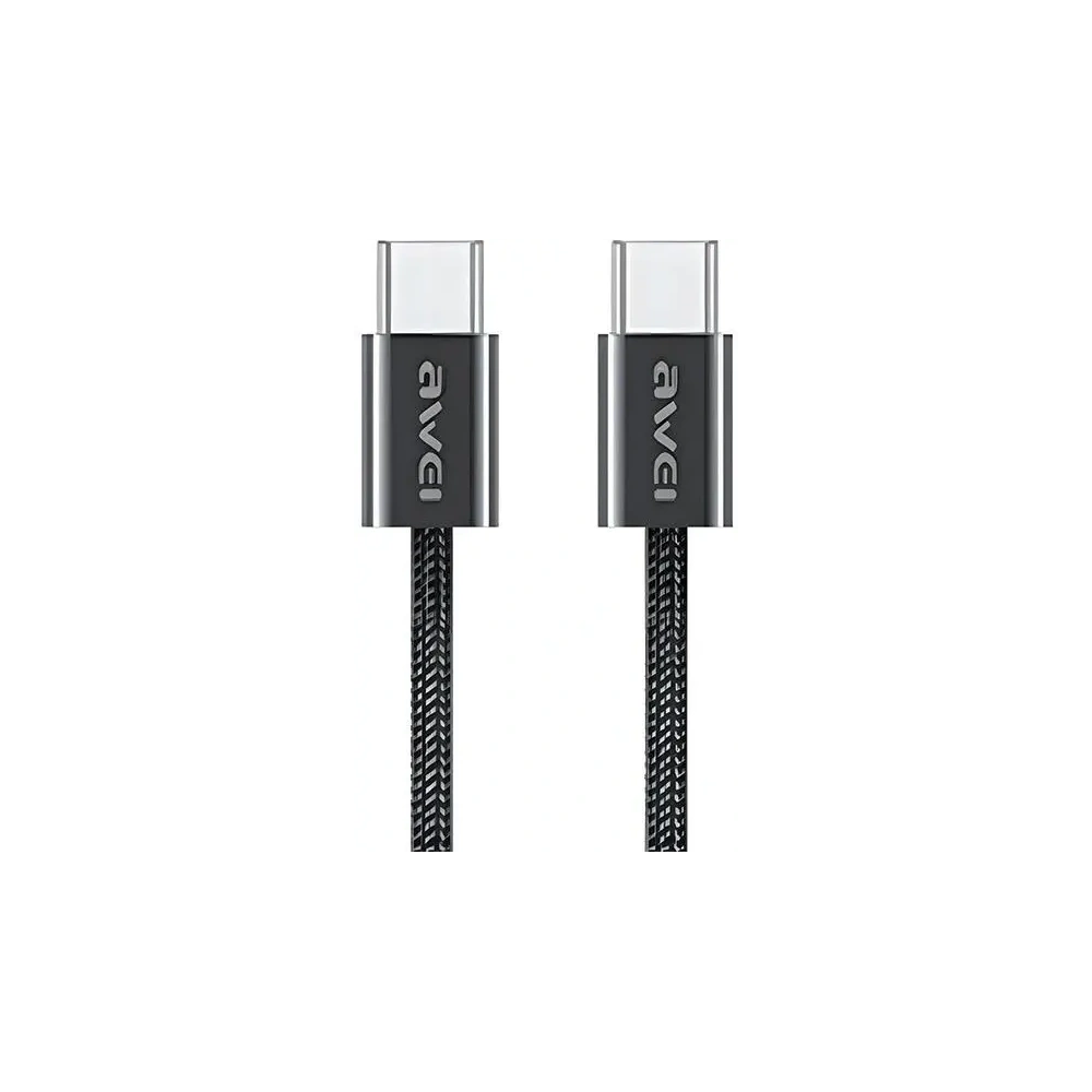 Kabel AWEI CL-219T USB-C / USB-C 60W 1m kompatybilny z iPhone 15 czarny - USB-C - USB-C - Awei