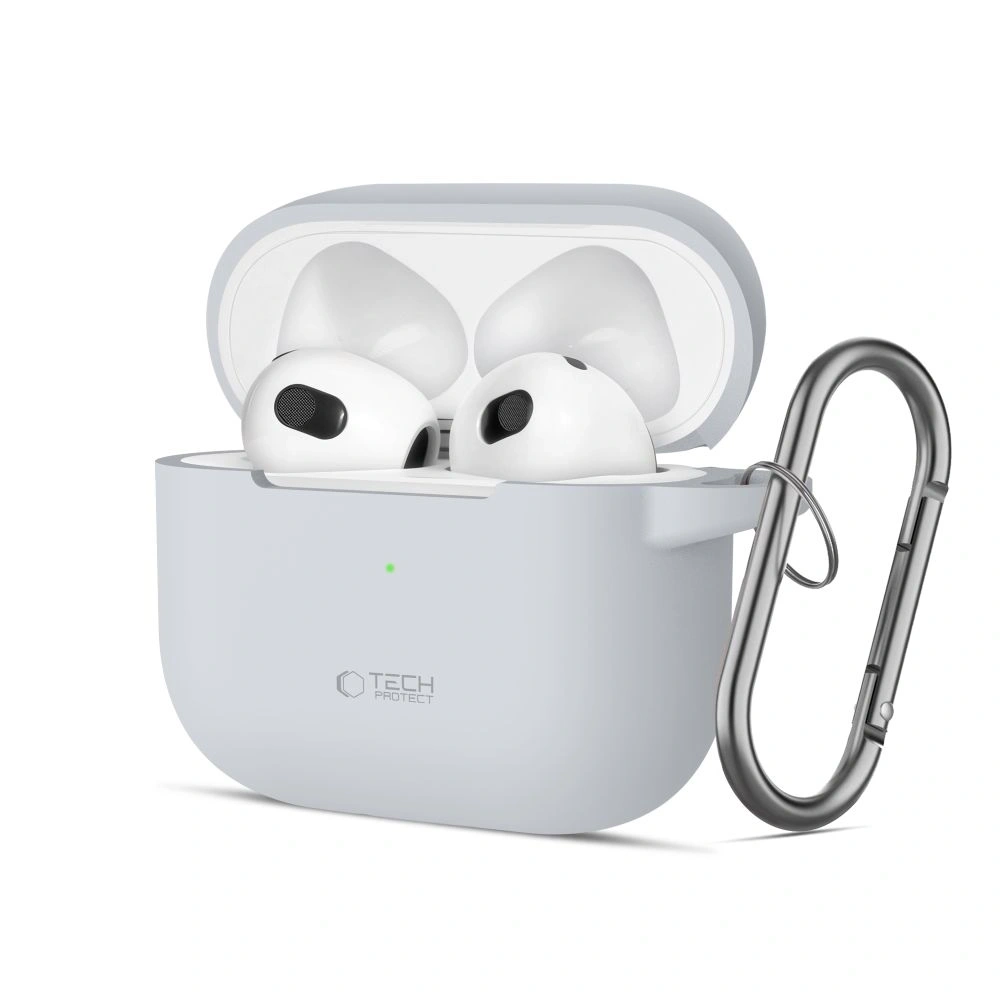 Etui Tech-Protect Silicone Hook Apple Airpods 3 Crayon Grey - AirPods (3. generacji) - Tech-Protect