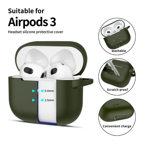 Buy Tech-Protect Silicone Hook Apple Airpods 3 Olive Green - THP3136 - {ean13} - Home Screen Store Europe