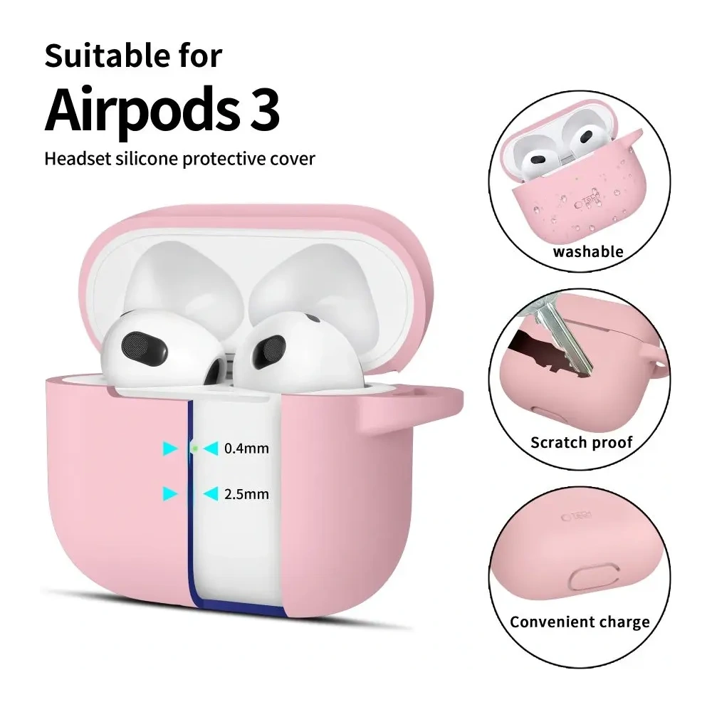 Etui Tech-Protect Silicone Hook Apple Airpods 3 Dusty Pink - AirPods (3. generacji) - Tech-Protect