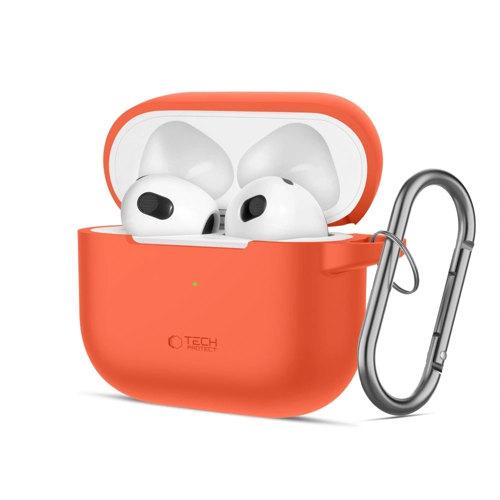 Etui Tech-Protect Silicone Hook Apple Airpods 3 Neon Orange - AirPods (3. generacji) - Tech-Protect