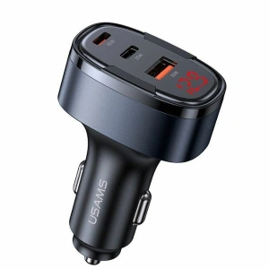Kup USAMS C42 USB-A, 2xUSB-C 100W Schnelllade-Autoladegerät schwarz - USA1183 - {ean13} - Sklep Home Screen