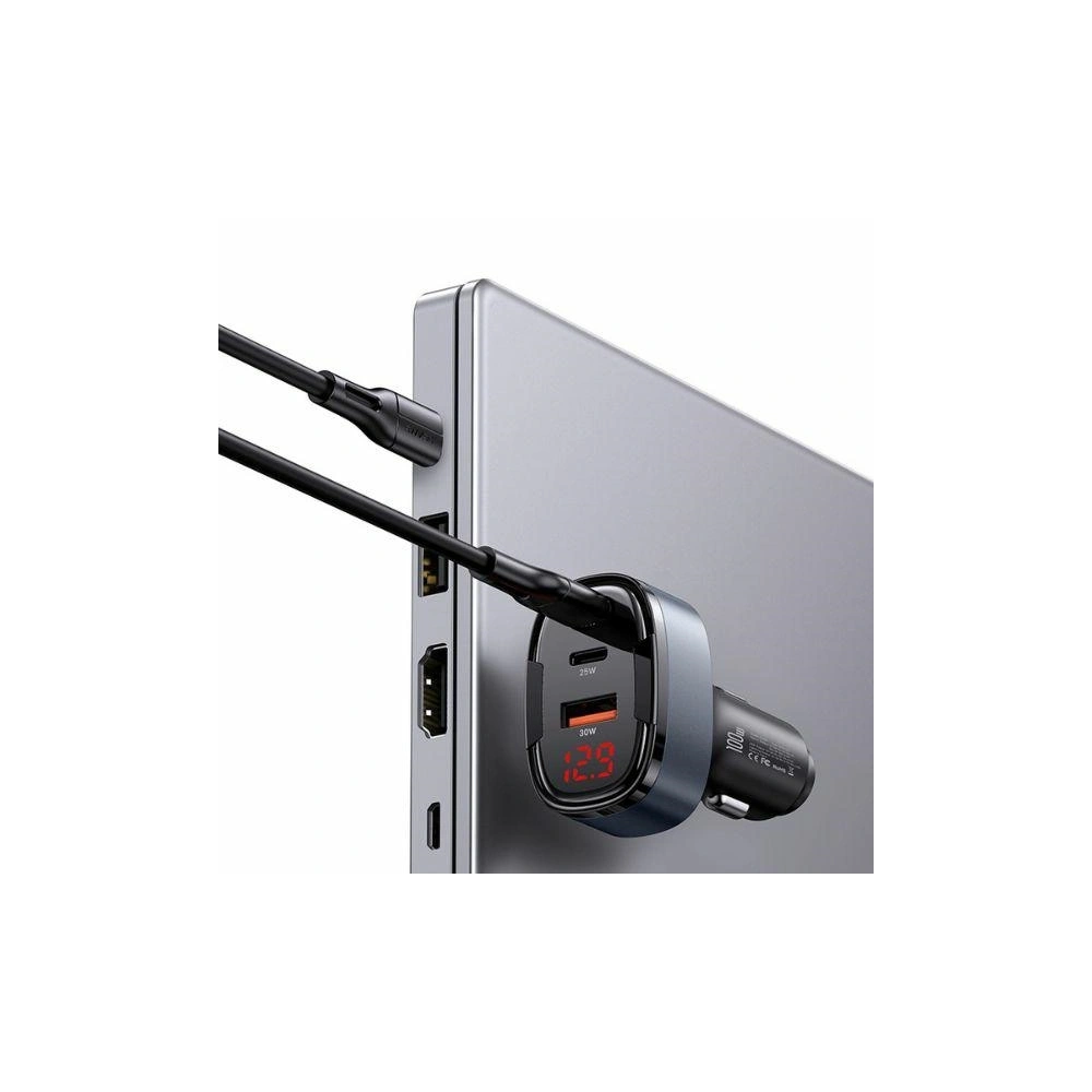 Ładowarka samochodowa USAMS C42 USB-A, 2xUSB-C 100W Fast Charge czarny - Samochodowe - Usams