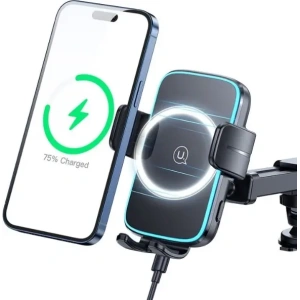 Kup Suport auto pentru parbriz/cockpit USAMS cu încărcător wireless de 15W, negru - USA1188 - {ean13} - Sklep Home Screen
