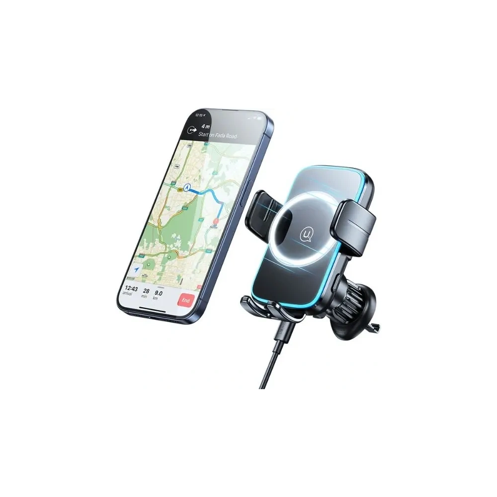 Uchwyt samochodowy do kratki nawiewu USAMS z ładowarką bezprzewodową 15W czarny - do kratki nawiewu - Usams