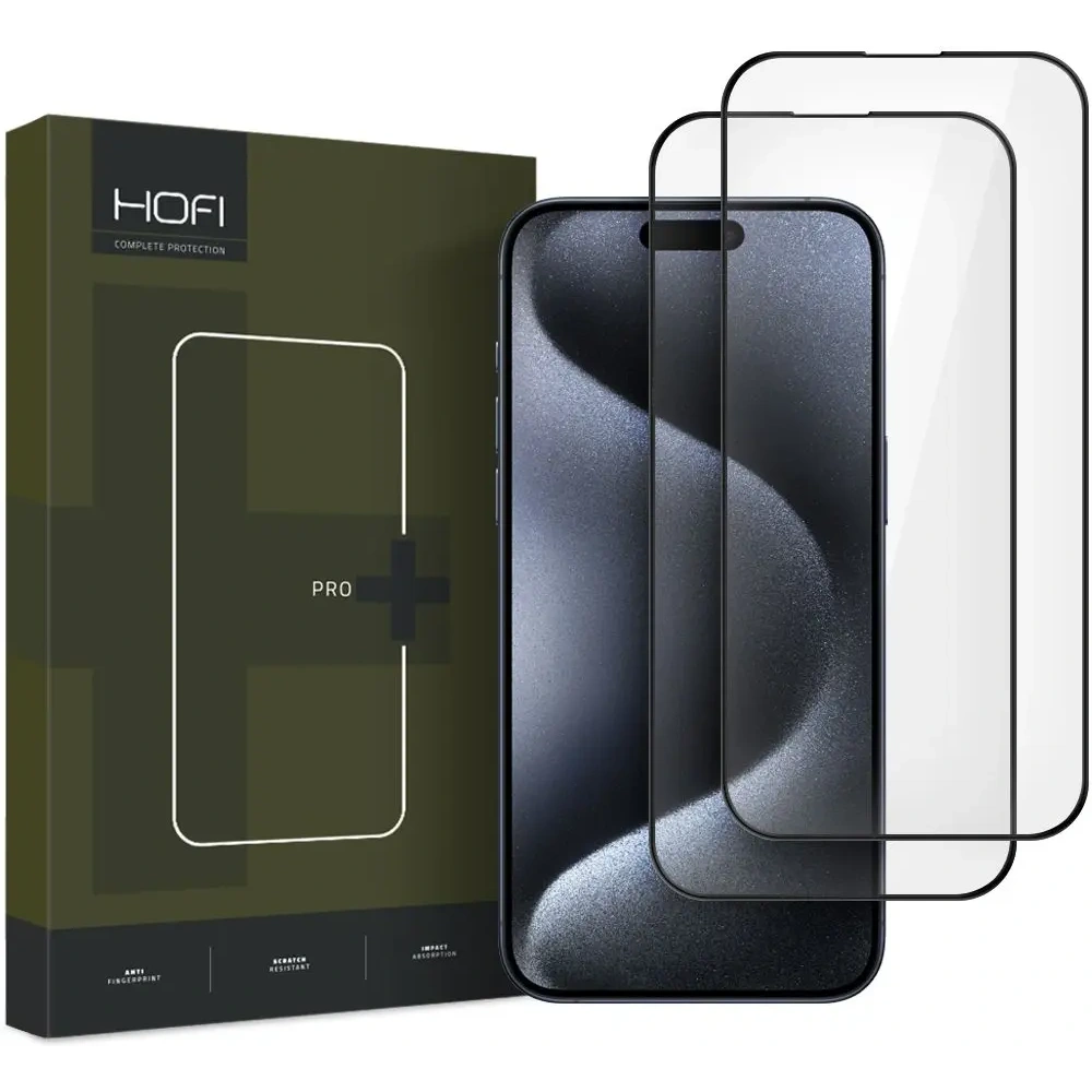 Szkło hartowane Hofi Glass Pro+ Apple iPhone 16 Pro Black [2 PACK] - iPhone 16 Pro - Hofi