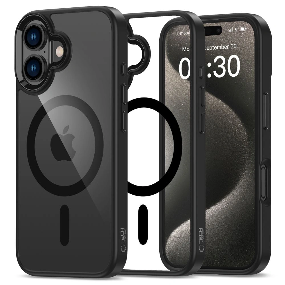 Etui Tech-Protect Magmat MagSafe Apple iPhone 16 Plus Black/Clear - iPhone 16 Plus - Tech-Protect