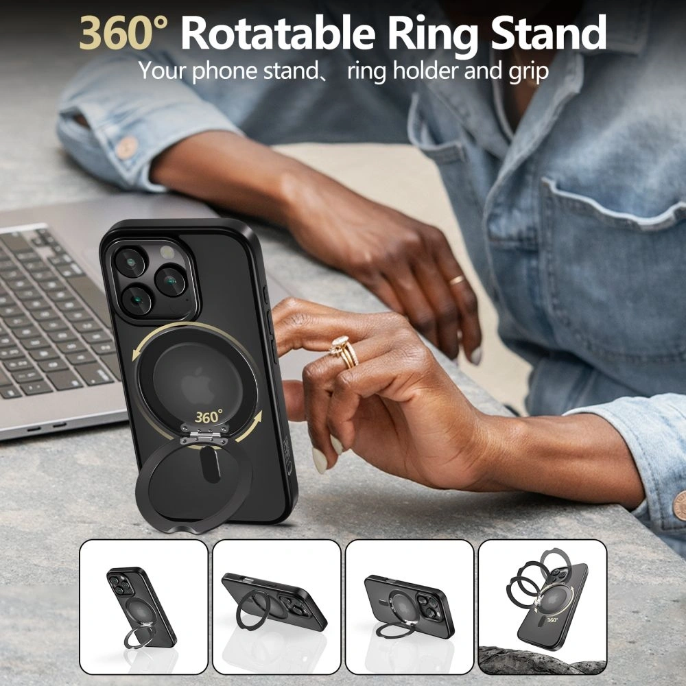 Etui Tech-Protect Magring MagSafe Apple iPhone 16 Pro Max Matte Black - iPhone 16 Pro Max - Tech-Protect