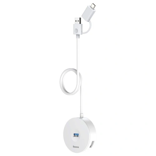 Kup Adaptér USB 3.0 Baseus kulatá krabička, HUB USB/USB-C na 1x USB 3.0 + 3x USB 2.0, 1m (bílý) - BSU981WHT - {ean13} - Sklep Home Screen