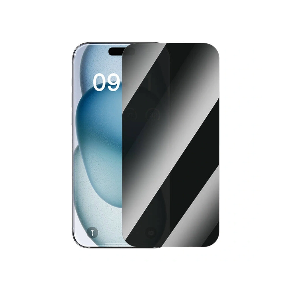 Szkło hartowane prywatyzujące Baseus Superior dla iPhone 15 + 2x zestaw czyszczący i EasyStick (przeźroczysty) - !ZAIMPORTOWANE - Baseus