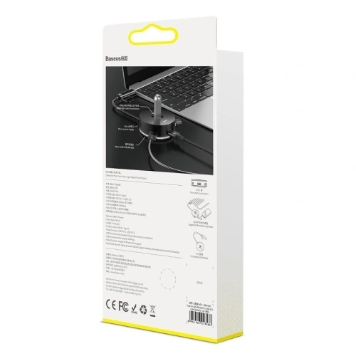 Kup Adaptér USB 3.0 Baseus kulatá krabička, HUB USB/USB-C na 1x USB 3.0 + 3x USB 2.0, 1m (bílý) - BSU981WHT - {ean13} - Sklep Home Screen