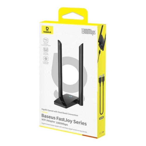 Kup Adapter WiFi Baseus FastJoy 1800Mbps (czarny) - BSU8847 - {ean13} - Sklep Home Screen