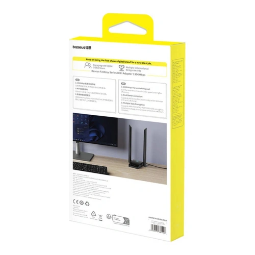 Kup Adapter WiFi Baseus FastJoy 1800Mbps (czarny) - BSU8847 - {ean13} - Sklep Home Screen