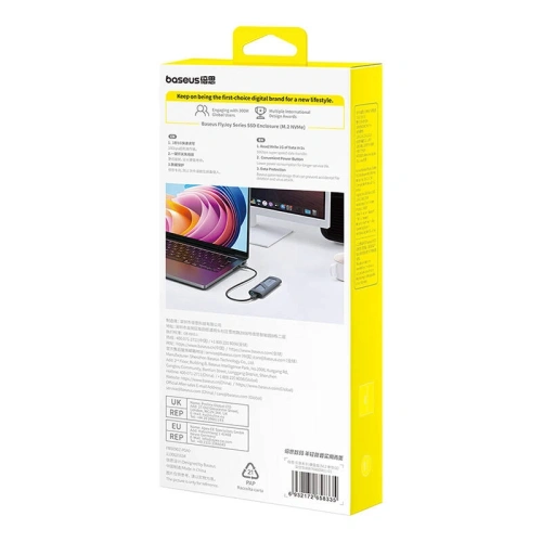 Buy Baseus FlyJoy SSD enclosure (grey) - BSU8848 - {ean13} - Home Screen Store Europe