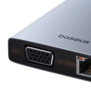 Kup Baseus PortalJoy 13in1 Adapter USB-C / 2xHDMI, DP, VGA, 2xUSB-C, 3xUSB-A, PD, RJ45, SD/TF, Klinke 3.5mm (grau) - BSU8849 - {ean13} - Sklep Home Screen