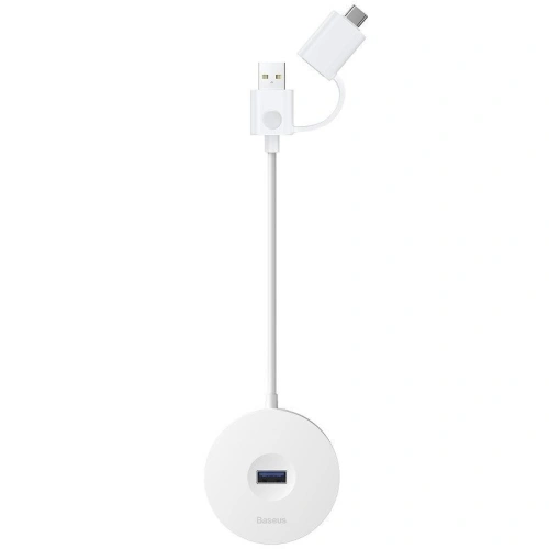 Kup Adaptér USB 3.0 Baseus Round Box, HUB USB/USB-C na 1x USB 3.0 + 3x USB 2.0, 12cm (bílá) - BSU982WHT - {ean13} - Sklep Home Screen