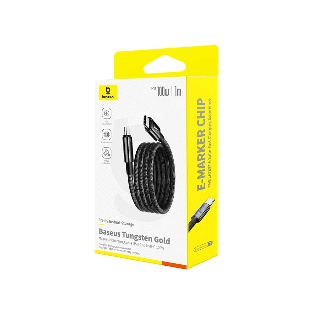 Kabel Baseus Tungsten Gold USB-C / USB-C 100W 1m (czarny) - USB-C - USB-C - Baseus
