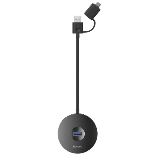 Kup Adaptér USB 3.0 Baseus Kulatá krabička, HUB USB/USB-C do 1x USB 3.0 + 3x USB 2.0, 12cm (černý) - BSU983BLK - {ean13} - Sklep Home Screen