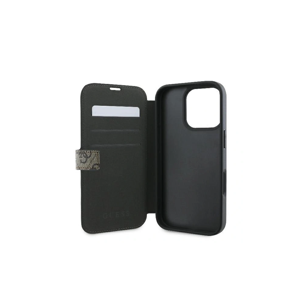 Etui Guess GUBKP16L4GMGBR Apple iPhone 16 Pro book 4G Metal Logo brązowy - iPhone 16 Pro - Guess