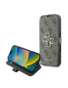 Guess GUBKP16M4GMGBR Apple iPhone 16 Plus kniha 4G Metal Logo hnědá - iPhone 16 Plus - Guess