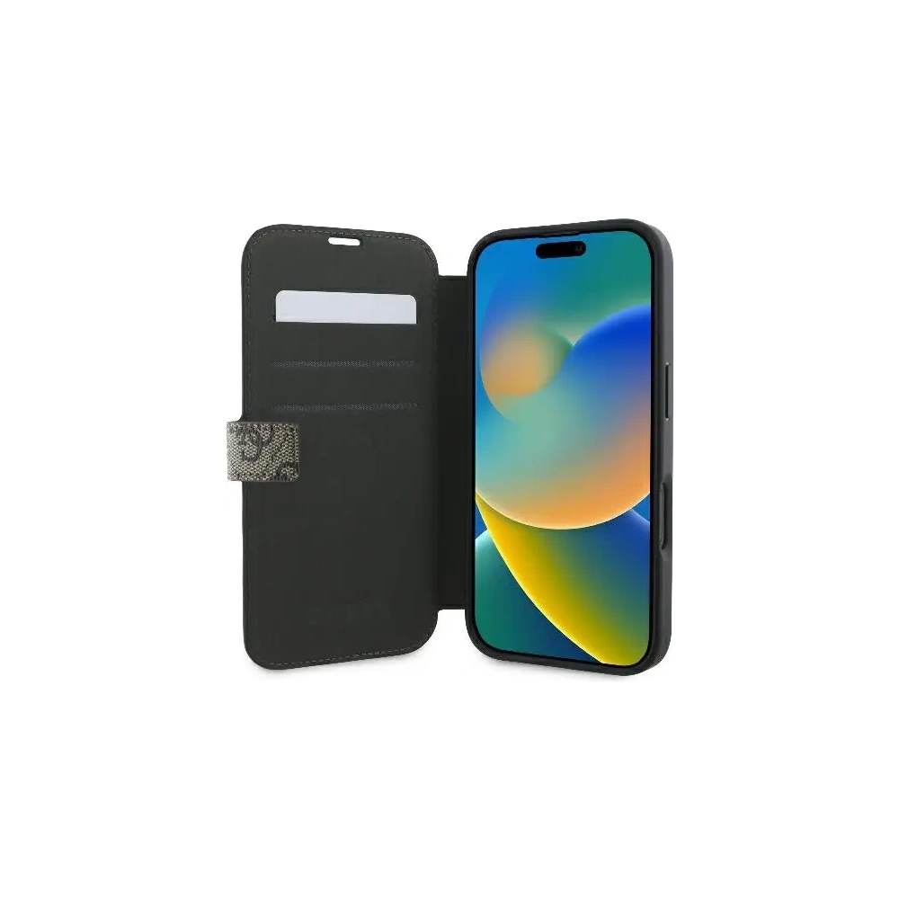 Etui Guess GUBKP16M4GMGBR Apple iPhone 16 Plus book 4G Metal Logo brązowy - iPhone 16 Plus - Guess