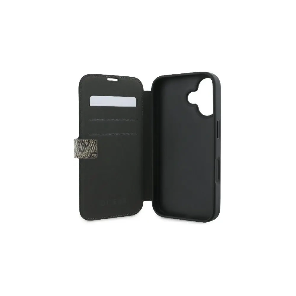 Etui Guess GUBKP16M4GMGBR Apple iPhone 16 Plus book 4G Metal Logo brązowy - iPhone 16 Plus - Guess
